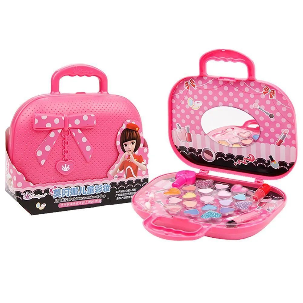 Kinder Kosmetik Make-up Box Prinzessin Set Sicher Ungiftig Lippenstift Nagellack Mädchen Spielhaus Spielzeug Geburtstag Weihnachtsgeschenke LJ201009