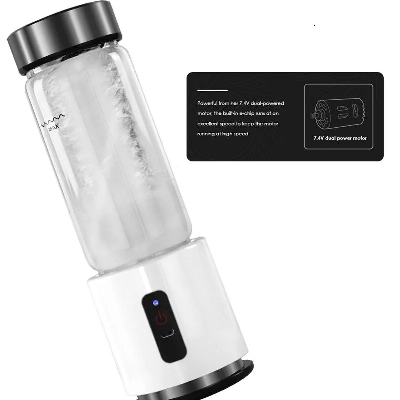 BPA USB Oplaadbare Smoothie Blender Batterij Persoonlijke 380ml Glas Smoothie Blender Juicer Gemakkelijk Kleine Portable254M