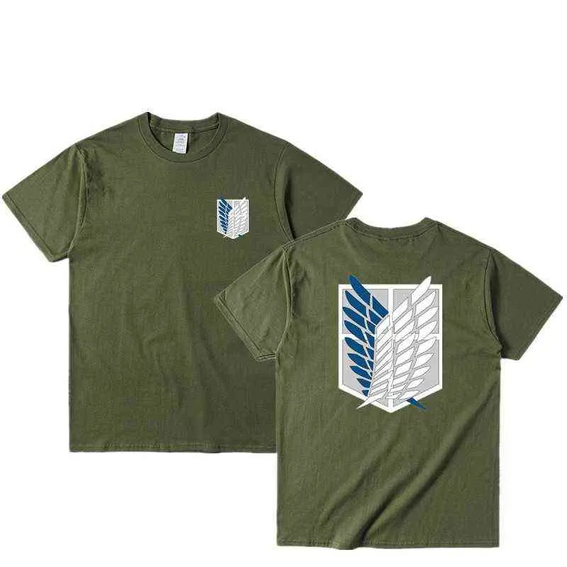 Японские аниме футболки Scouting Legion одежда Shinceki No Kyojin Tee рубашка атака на титан гигантский короткий рукав T-SHIR мужчин женщин G220303