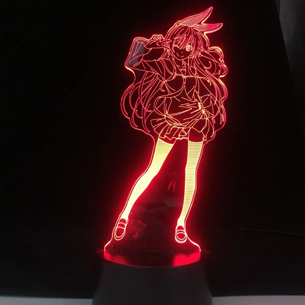 Linda lâmpada de anime de anime da luz japonesa japonesa 3d Yumeko jabami de Kakegurui Compulsive Gambler Decoração USB Nightlight Drop253J