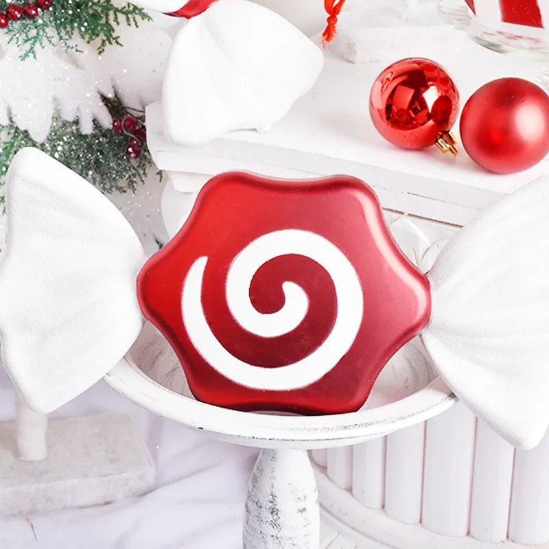 ديكورات عيد الميلاد مشهد تخطيط الهدية الحلي قلادة DIY الحلوى 30 سم الأحمر والأبيض مرحلة اللون Y201020