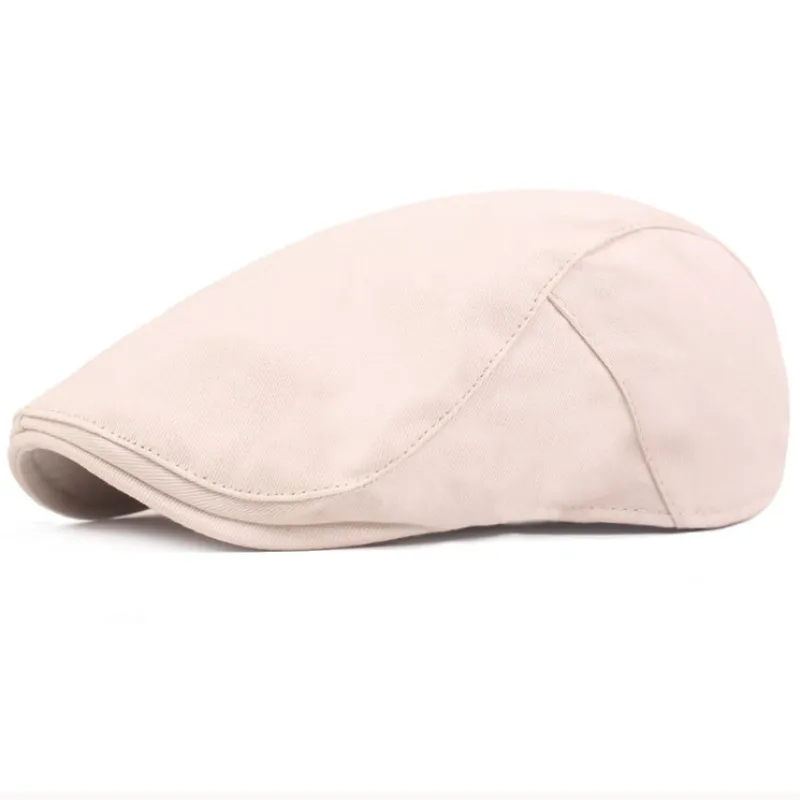 HT3100 Beret Men Men Women Wintage Artist Hainter Hat Сплошная равнина скорректированная берцовая шапка ретро хлопковая шляпа Newsboy Ivy Flat294T