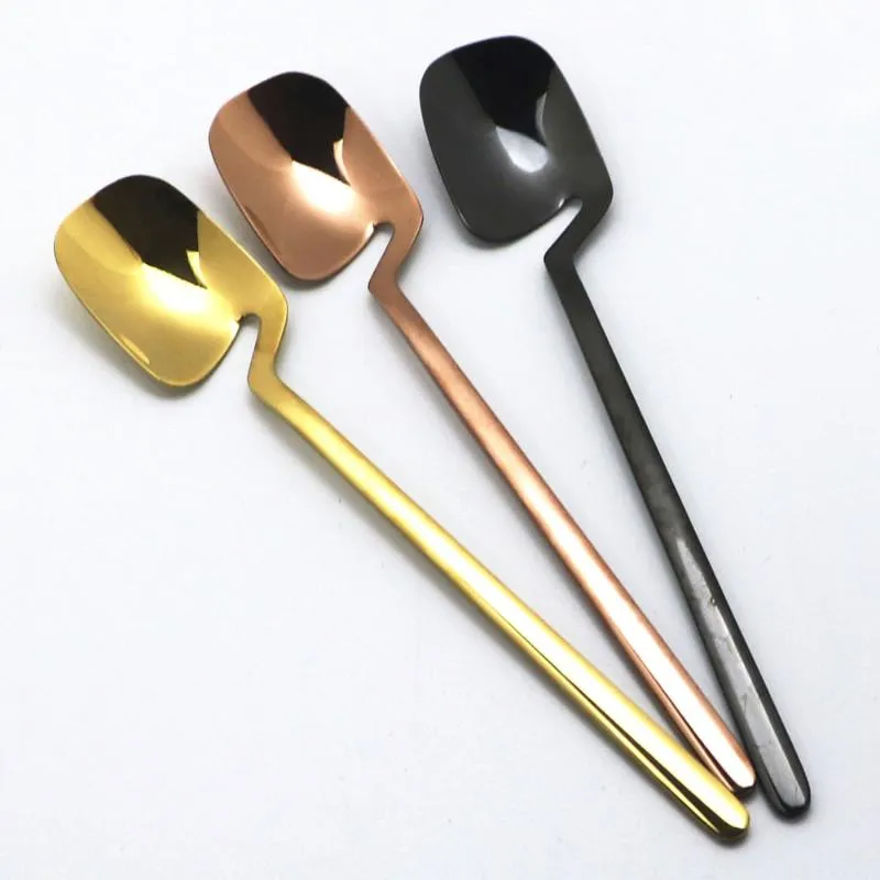 Rose Flattersets Küchendekor Spoon Gabel Lnife Set Tabelle Edelstahl Stee Darf geschaltet Castlery für Dessert Suppe Kaffee264o