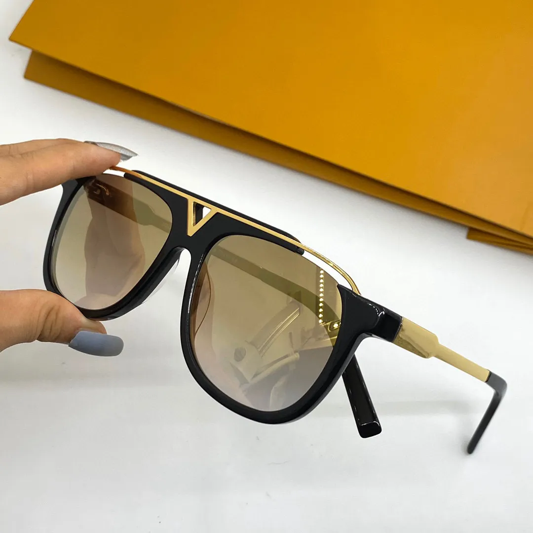 Maskotka 0937 Klasyczne popularne okulary przeciwsłoneczne retro vintage błyszczące złoto lato unisex styl okulisty UV400 Występuje z pudełkiem 0936 okulary przeciwsłoneczne 265W