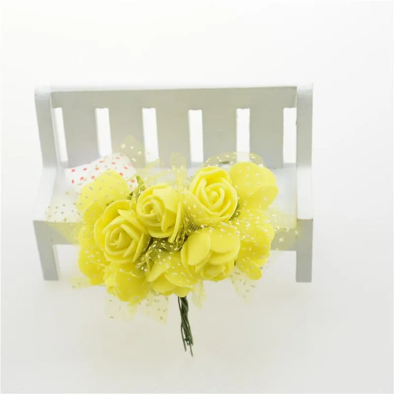 人工花の泡レースは、結婚式の装飾のためのローズハンドメーキブーケdiyスクラップブッキング装飾的な花輪偽の花144 4576218y