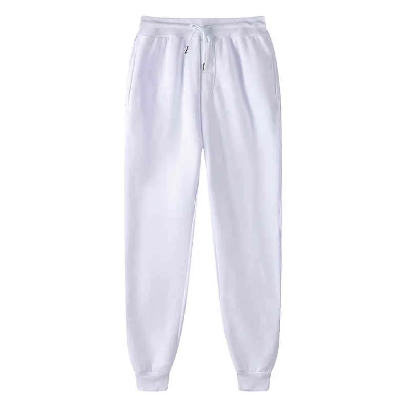 Homens e Mulheres Inverno Calças Casuais Coreano Moda Pantsuit Jogging Outono Preto Branco Esporte Calças Sólida Cor Diária Sweatpants 220119