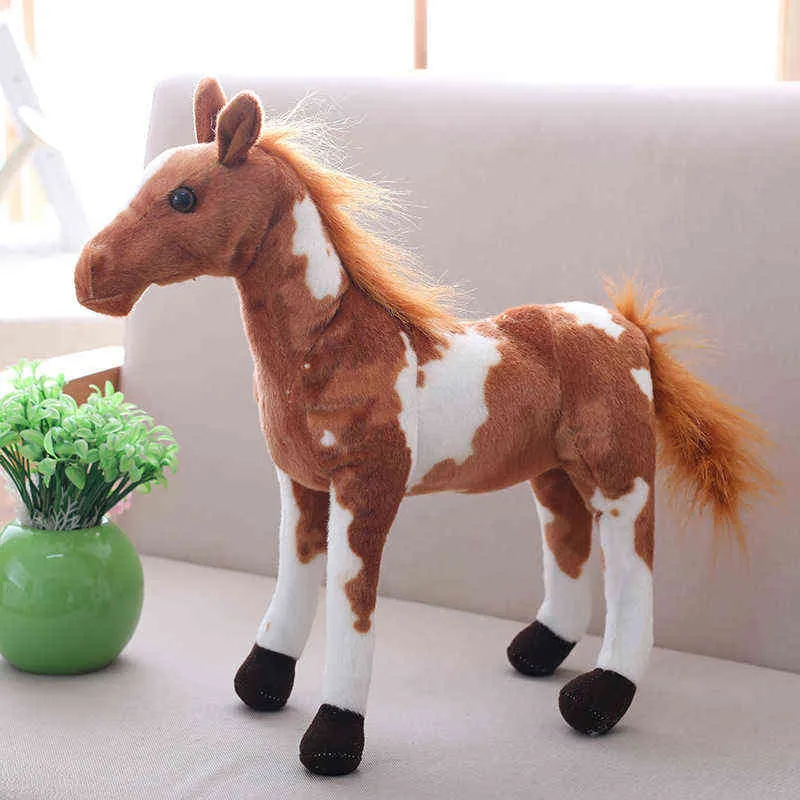 30cm 40cm Simulation Horse Plush Toys Cute Staffed Animal Zebra Doll Soft Realistic Horse Toy Kids Birthday Gift Home Decoration 220209