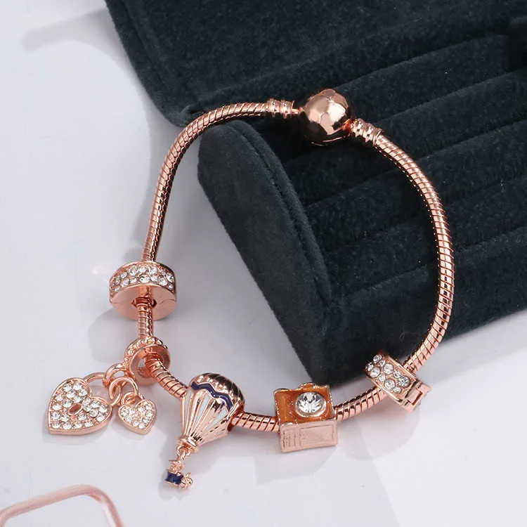 Bracciale Stile Nouveau Femme Perles De Mode Bracciale Plaqu￩ Or Rose Digue Pendentifs Bracciali Bijoux Mariage