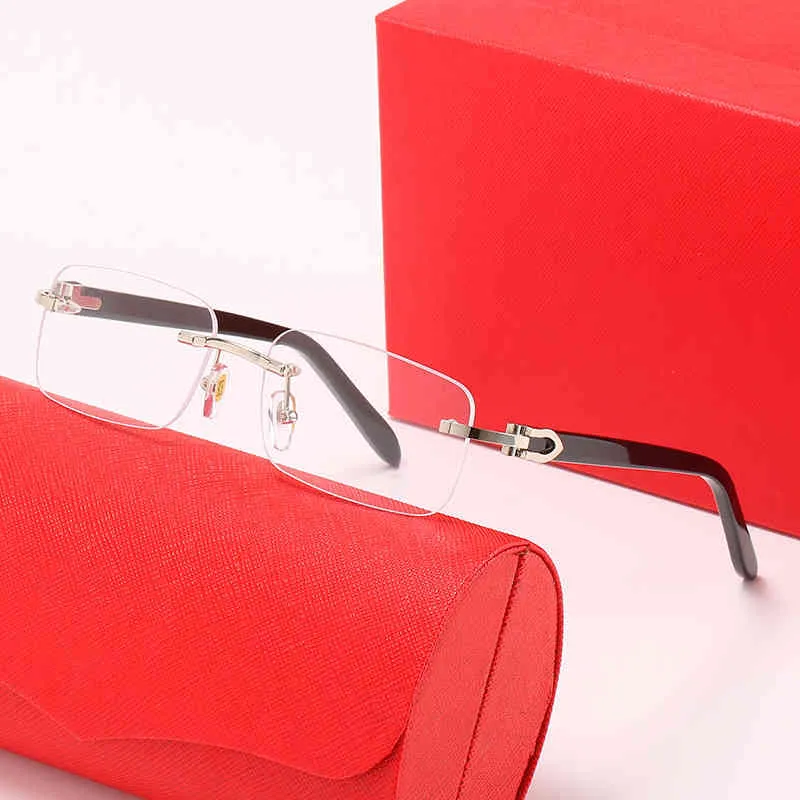 2024 10% Rabatt auf Luxusdesignerin neuer Sonnenbrille für Männer und Frauen 20% Rabatt auf Unisex -Kleinrechteck ohne goldene Rahmenreflexionslinsen Sitzen Brille