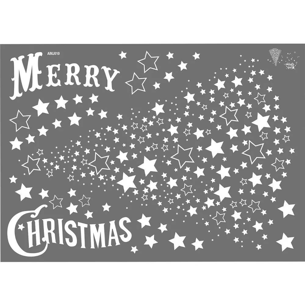 Joyeux Noël Fenêtre Stickers Muraux Affiches Stickers Étanche Bénédiction Bonne Année Arbre Étoiles Cadeaux Décor À La Maison Y201020