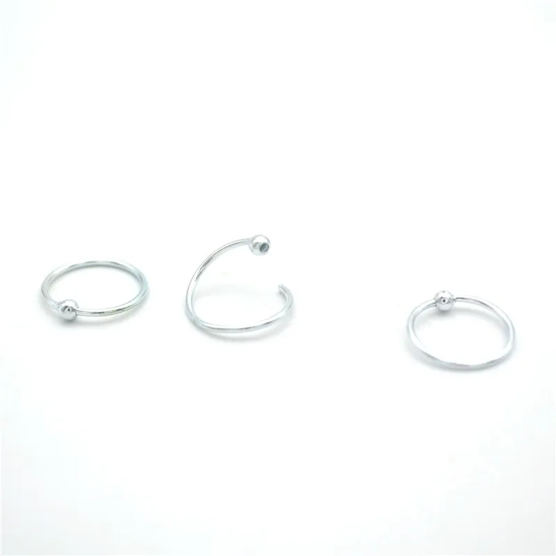 Hengke 925 серебро кольцо-обруч в носу с шариком 20 г ювелирные изделия для пирсинга всего тела серьги модные аксессуары для женщин7999639