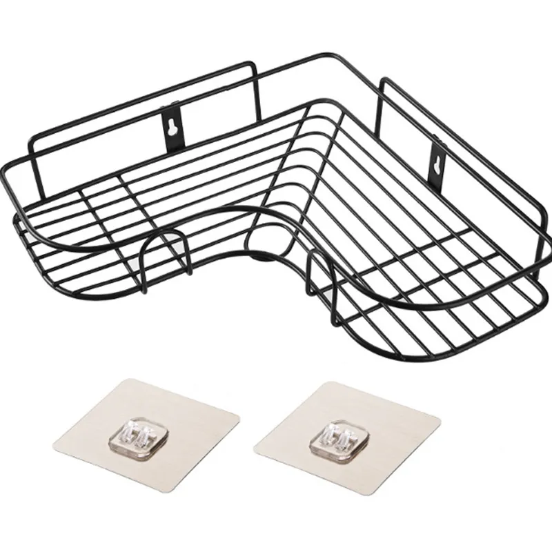 Punch-Free Badrum Dusch Caddy Basket Suction Wall Mount Organizer Rostfritt stål Hållare förvaringskorg Handduk Rack Soap Dish T200518