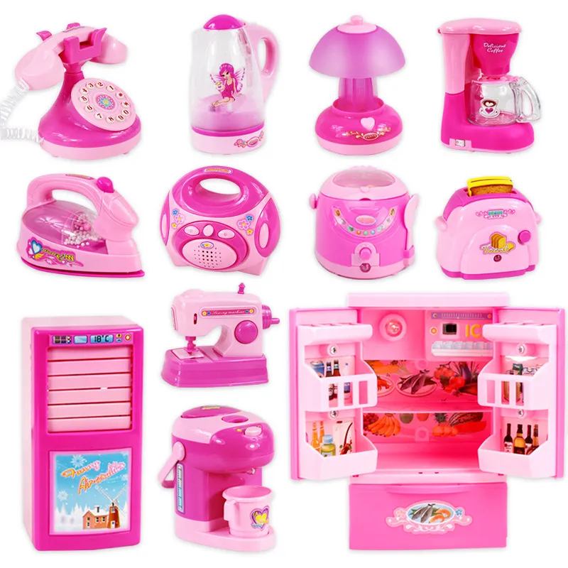 1pc Mini House Microwave Oven Toy Simulation Kitchen Appliance Model Toy  (Pink)