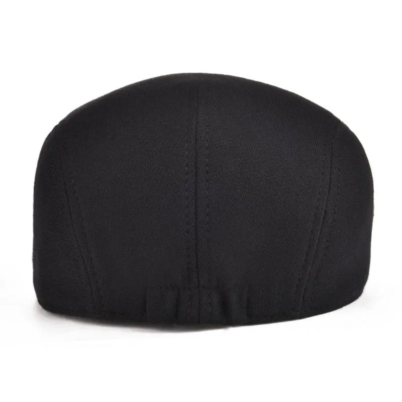 SBOY HATS VOBOOM COTTON MĘŻCZYZNA KOBIETA BLACK Flat Cap Kierowca Retro Vintage Soft Boina Casual Baker Caps Cabbie Hat 3121210E