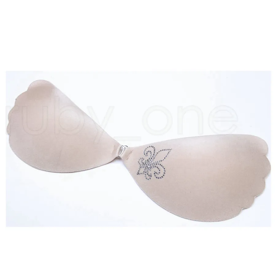 Women Fly Wings Shape Silicone Invisible Push Up Self-adhesive Front Closure Sticky Breast Nipple Bras 