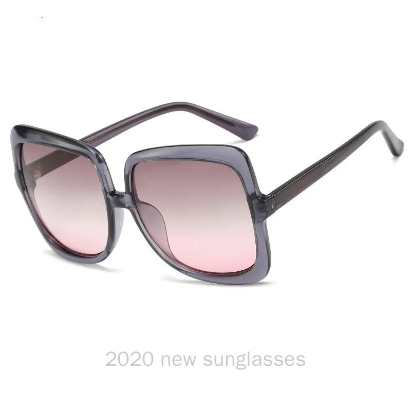 Lunettes de soleil surdimensionnées pour femmes, verres de styliste à grande monture, transparents, de couleur noire, UV400 NX294h, 2021