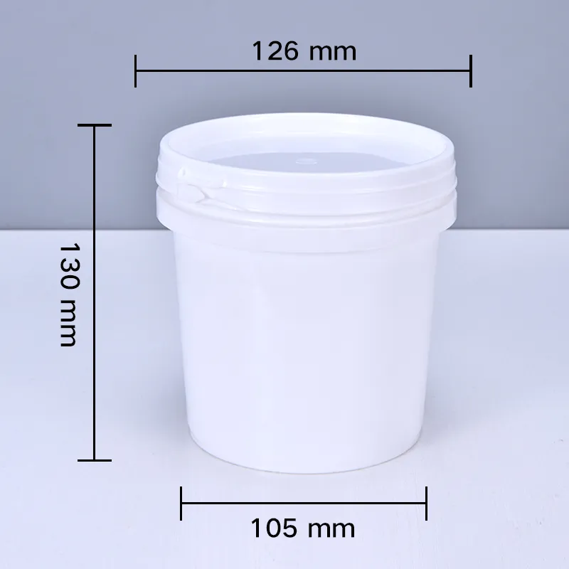 Balde de plástico redondo de 1000ml com tampa, recipiente de qualidade alimentar para mel, creme de água, balde de armazenamento de cereais, 10 peças / lote C01163346