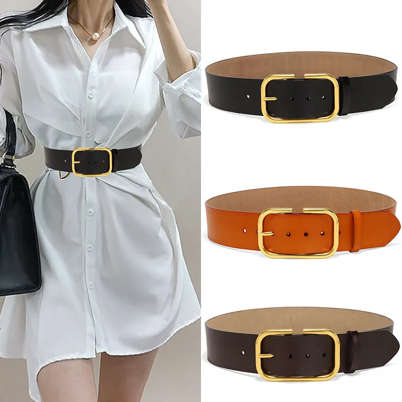 Womens Belts Waistband Belts Woman Belt Smooth Buckle Width 85cm Optional High Quality Cowhide3487398