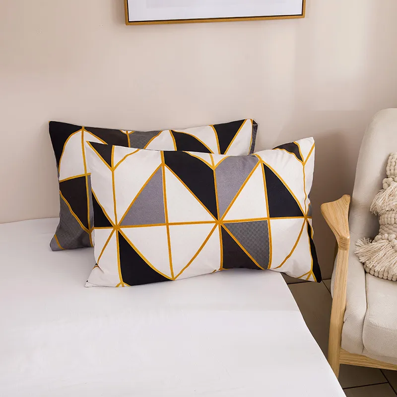 Nordic Stil Gitter Bettwäsche Set Bettbezug King Size Hohe Qualität Tröster Bett Königin Geometrische Muster Quilt Set T200826