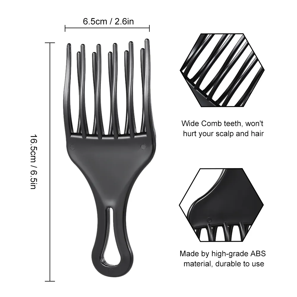 Sätt i hårplocka kambrett tänder afro gaffel kammar plast höga växlar för lockigt frisörstyling verktyg stor storlek5074583