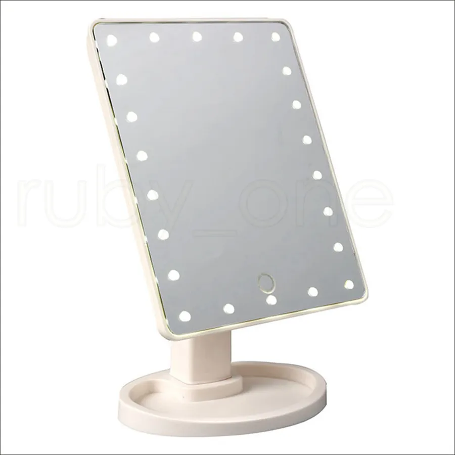 Make Up LED Mirror 360 graders rotation Touch SN Make Up Cosmetic Folding Portable Compact Ficka med 22 LED -ljus Makeup Mirror6243932