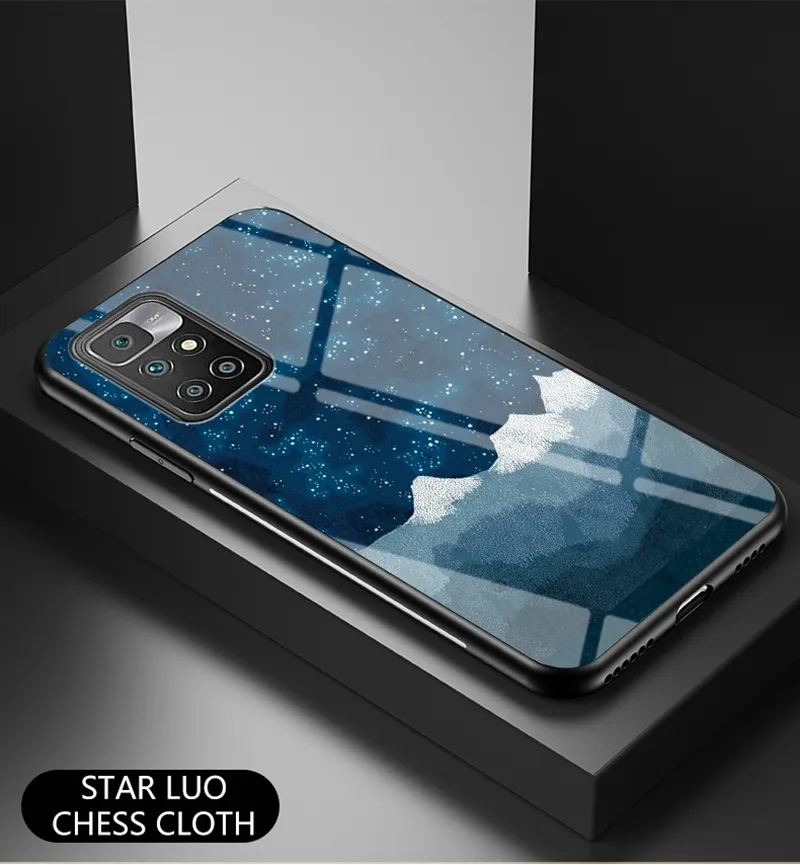 Роскошные звездные небесные чехлы для Xiaomi Redmi 10 Жесткое стекло Назад Телефон Крышка Xiomi Mi 10T Про