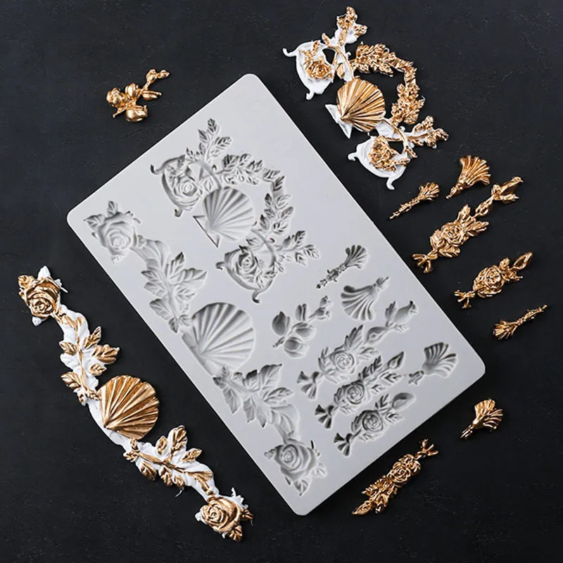 Yueyue Sugarcraft Rölyef Düğün Pastası Dekorasyon Silikon Kalıp Fondan Kalıp Kek Dekorasyon Araçları Çikolata Gumpaste Kalıp 201023