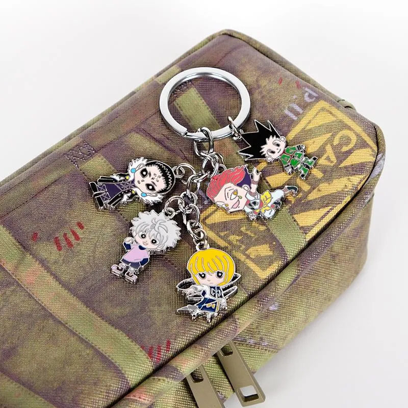 Porte-clés Anime x Gon Killua Zoldyck Kurapika Hisoka, figurines en métal pour femmes et hommes, porte-clés de voiture à la mode 286y