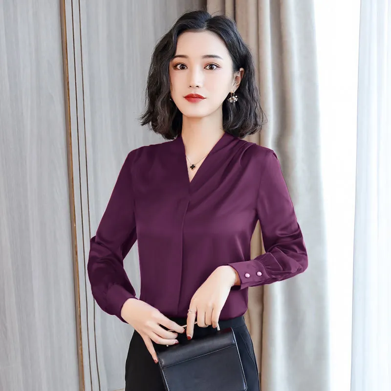 womens tops and blouses Chiffon blouse shirt long sleeve women shirts fashion spring plus size office blouse women 1779 50 201202