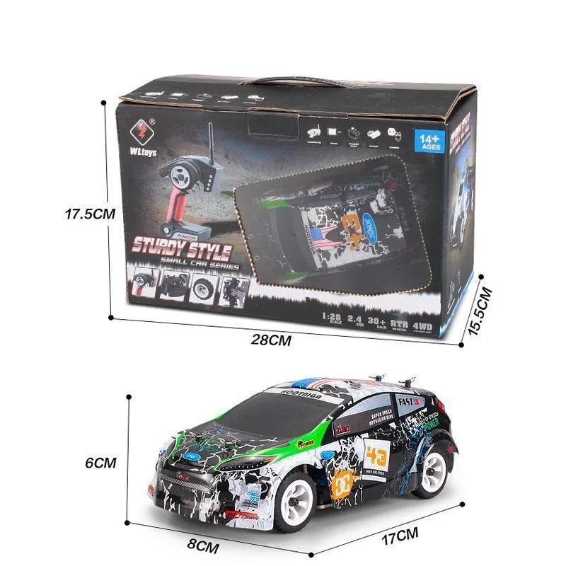 RCtown Wltoys K989 128 24G 4WD Brushed RC Remote Control Rally Car RTR with Transmitter Y2004135327079