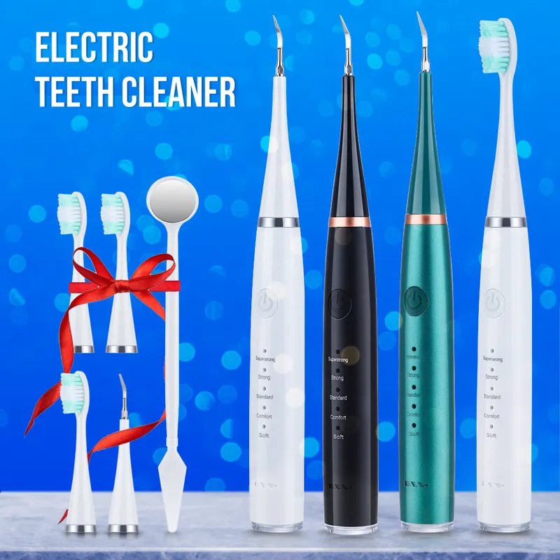 Electric Sonic Dental Calculus Oral Teeth Tartar Remover Plack Stains Cleaner Removal Whitening Portable Care 220228