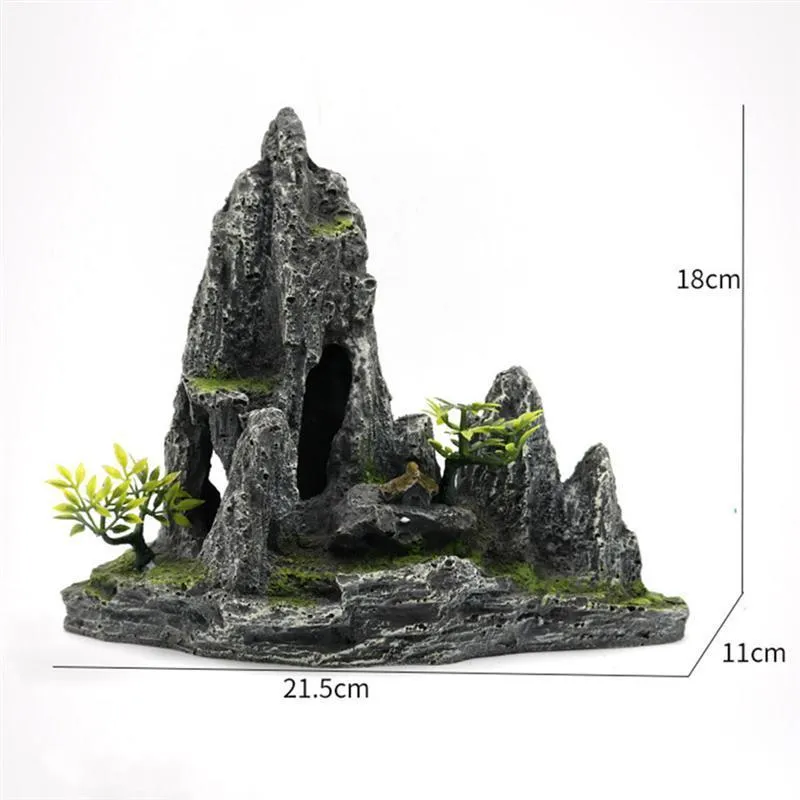 Ornament Creative Resin Artificiale Bellissima collina Paesaggio Decorazioni montane Rockey Rium Fish Tank Y200917