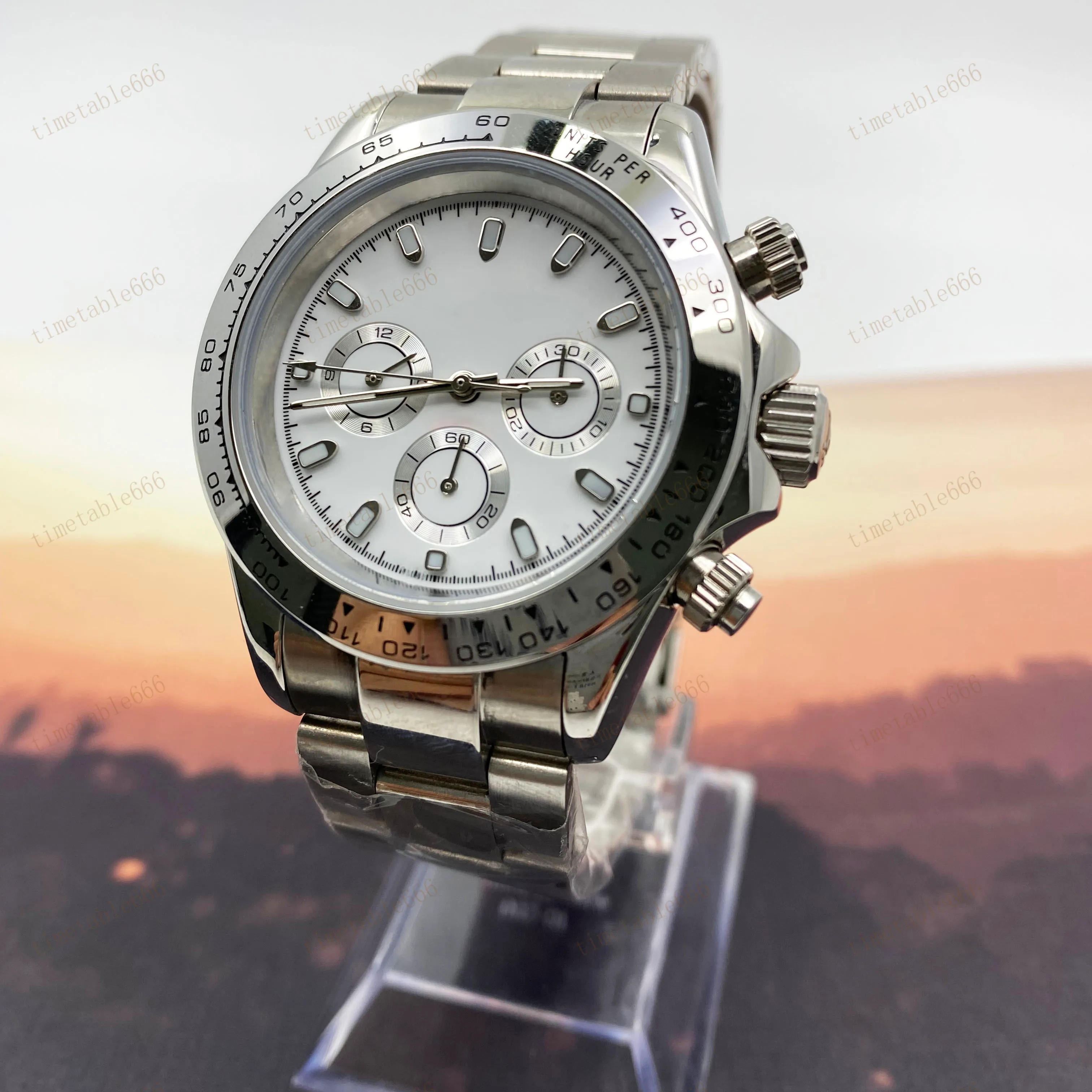 AAA Otomatik Bilek İzle Paslanmaz Çelik Aydınlık Saatler Erkekler için Mekanik Kol saatleri 41mm Katlanır Toka Hardleks Montre Wat220m