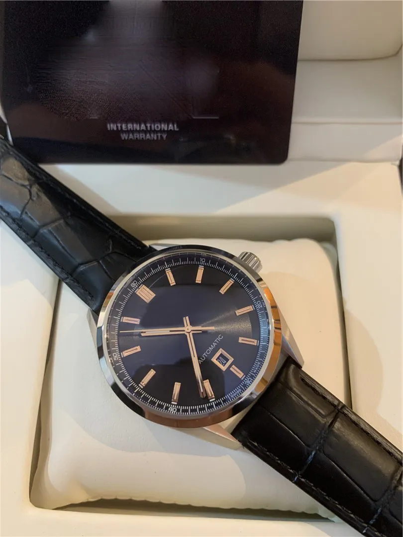 Relogio masculino estilo de negócios relógios masculinos designer moda banda aço inoxidável relógio exclusivo com calendário tag watche 2022255d