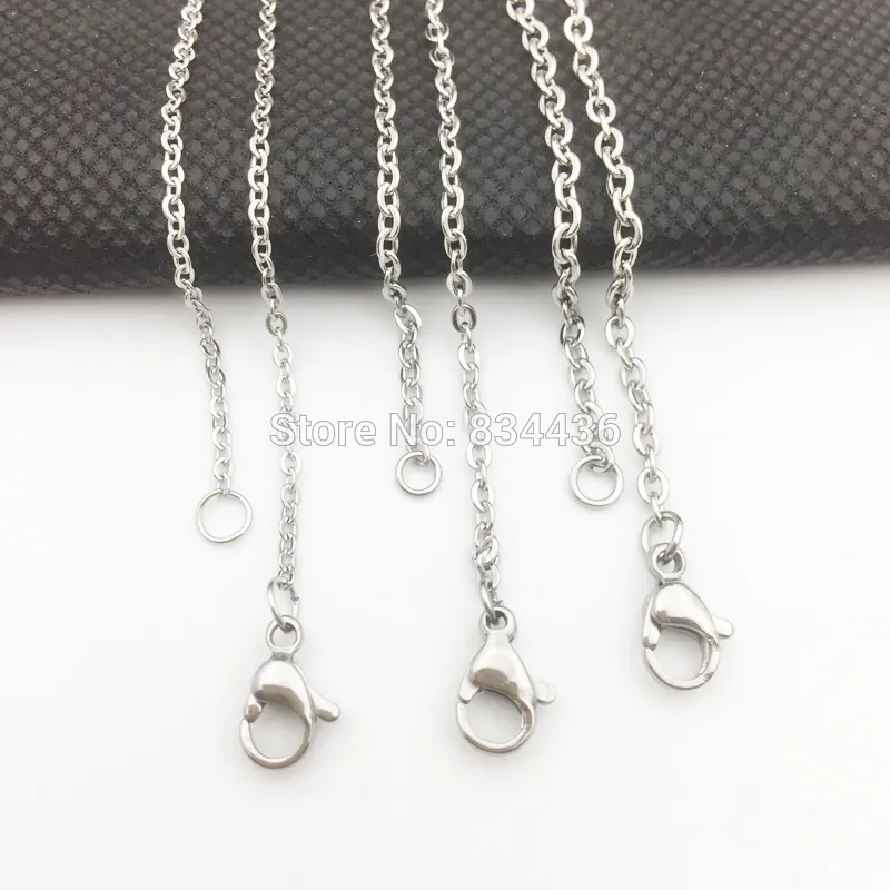 100 pièces de 12mm 15mm 2mm 25mm 3mm 4mm 316L en acier inoxydable câble chaîne pendentif colliers hommes femmes dame bijoux à bricoler soi-même entier 205621502