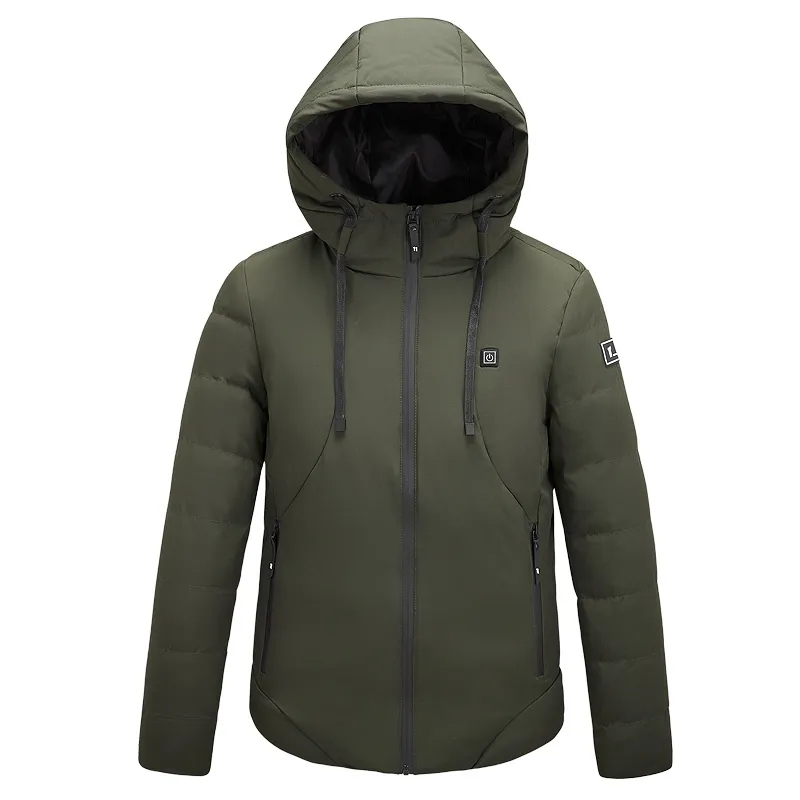 Nouveaux hommes femmes coton manteau USB Smart vestes chauffantes électriques hiver épaissir à capuche randonnée en plein air vêtements de ski 7XL 201126