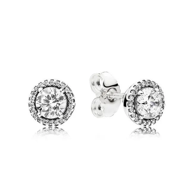 2019 Ny 100% 925 Sterling Silver Pandora Örhängen Blomstyp Hål Öronpinnar Charm Pärlor Fit Original Diy Dangler Wholesale Factory Valentines Day