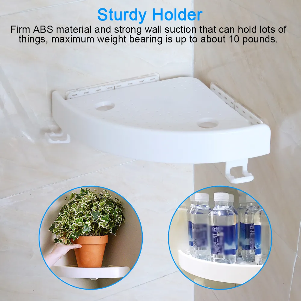 Bathroom Shelf Qrganizer Snap Up Corner Shelf Caddy Bathroom Plastic Corner Shelf Shower Storage Wall Holder Shampoo Holder Y200404203198