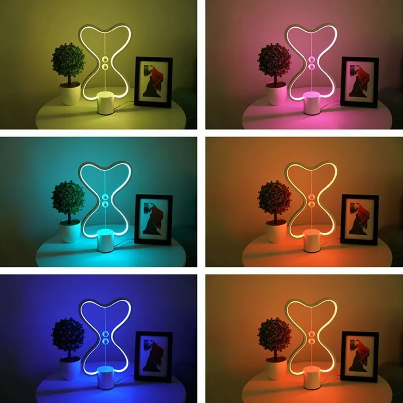 7 cores Heng Balance Lamp LED Night Light USB Powered Home Decor Quarto Mesa de Escritório Night Lamp Light C09304577331