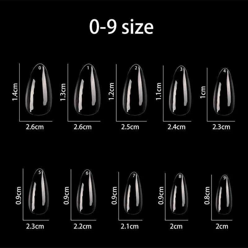 False Nails Design 2022nail Tips Fake Art Charms Supplies Sticker Full Cover Nail Press on Packaging French Dual Forms Short 220225