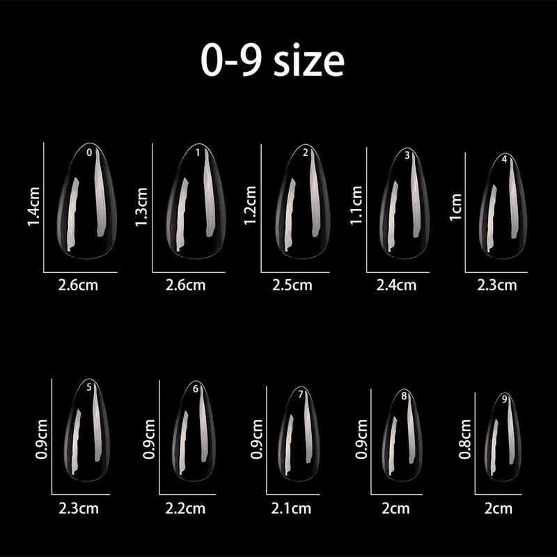 Unghie finte 500 pezzi Design 2022 Suggerimenti unghie Falso Art Charms Forniture Adesivo Copertura completa Nail Press on Packaging French Dual Forms Short 220225