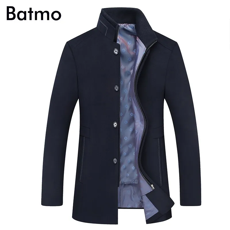 BATMO Ankunft Winter hochwertige Wolle verdickte Trenchcoat Herren graue Wolljacken Plus-Size M-6XL1818 201128