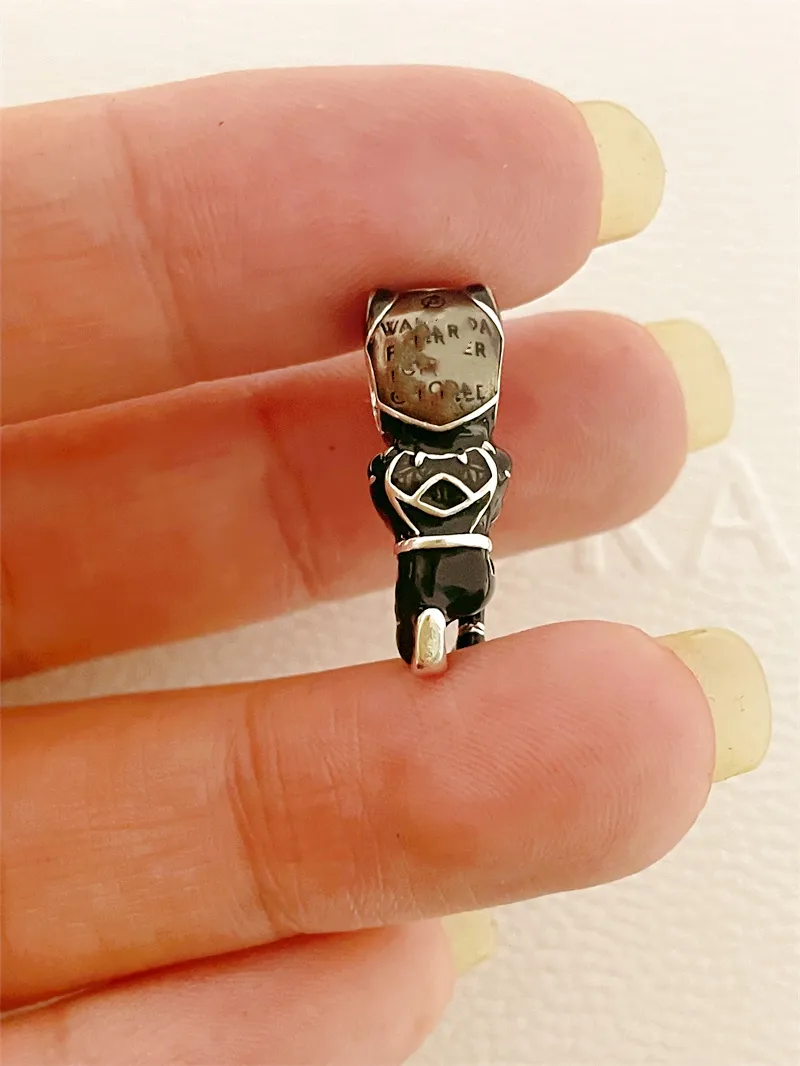 Film Mavel czarny leopard S925 srebrny Pandora Charms na bransoletki DIY biżuteria dokonywanie europejskie luźne koraliki moda biżuteria srebrna hurt 790783C01