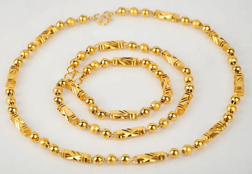 Collana a catena da uomo in oro giallo massiccio 18 carati, regalo di gioielli maschili classici hip-hop