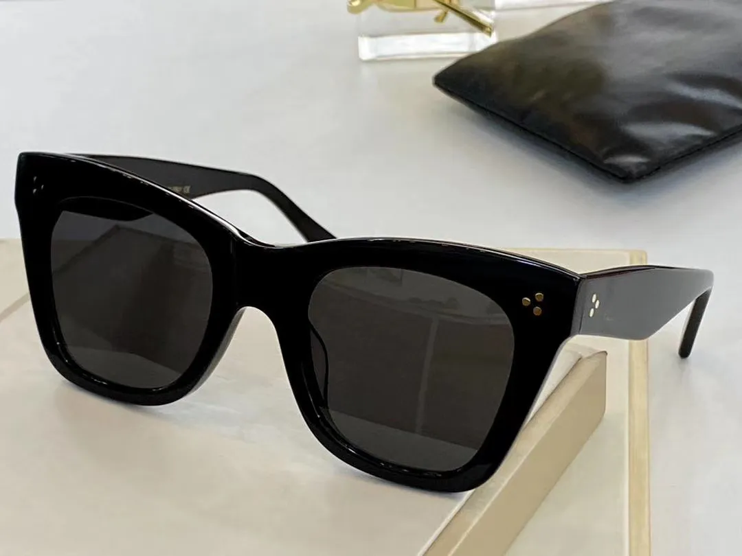 Óculos de sol olho de gato quadrado preto lente cinza s004 óculos de sol feminino design sonnenbrille des lunettes de soleil novo com box2818