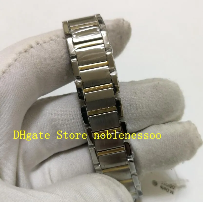 2 Modelo Real Po com Box Women Small Model 25mm x 20mm Quartz Gold Ladies Watch W50012S3 W51007Q4 Aço de dois tons Gold Wat254r