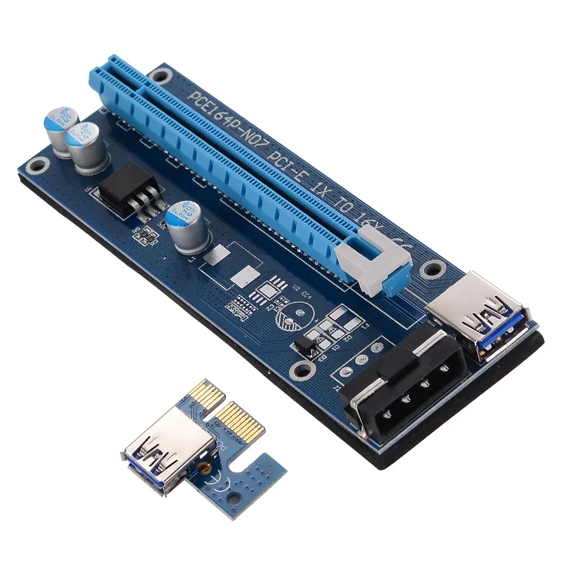 VER Ie PCIE PCI Express 1x to 16x Riser Card USB 30 Data Cable SATA to 6Pin IDE Molex Power Supply8551053