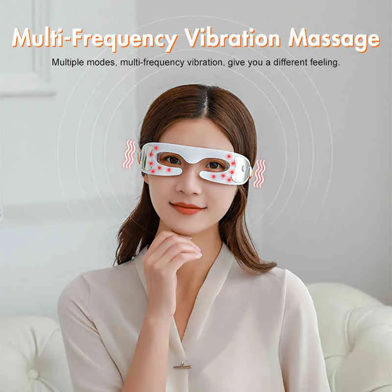 3D LED Light Therapy Maska Mask Massager Ogrzewanie Spa Wibracje twarz worka do oka marszczenie Zmęczenie Zmęczenie Usuwanie urody 2112313935074