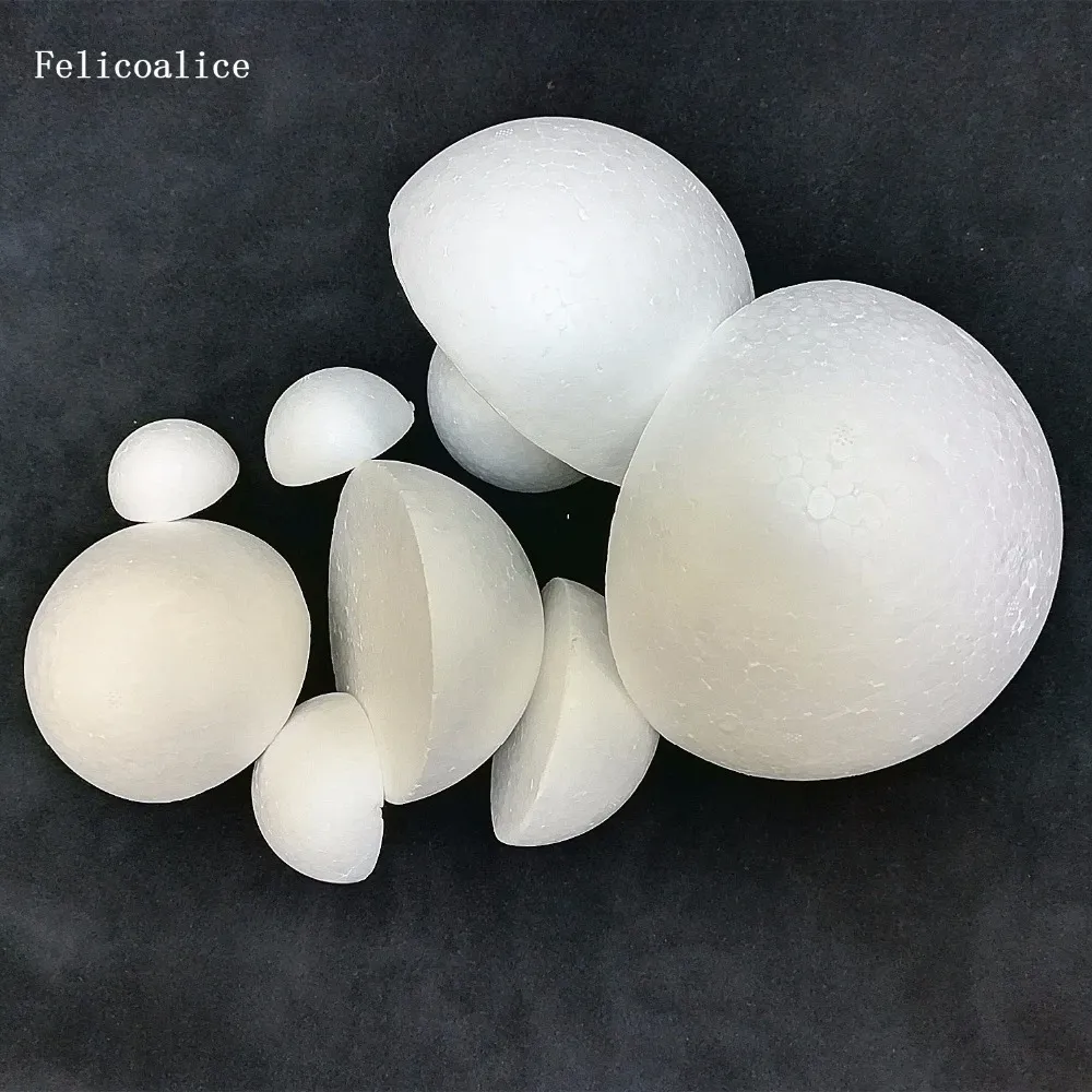 2/Half Round Solid Polystyrene Foam Balls for Christmas Crafts 7.87 in ...