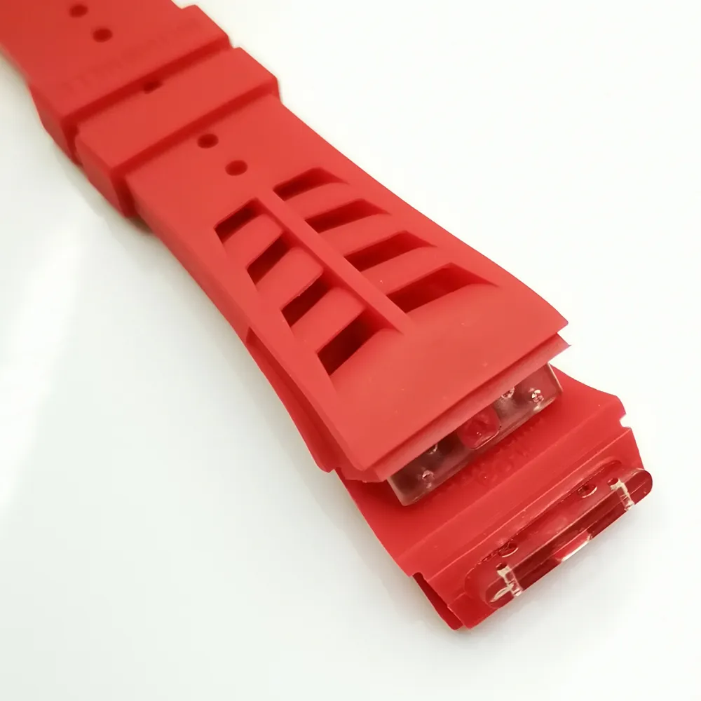 Cinturino orologio rosso da 25 mm Cinturino in caucciù con chiusura pieghevole da 20 mm RM011 RM 50-03 RM50-01221W